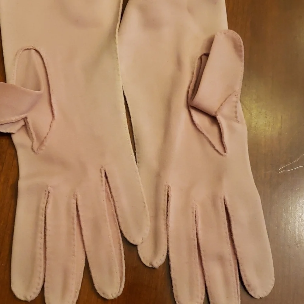 Vintage Stretch Nylon Pink Gloves 7